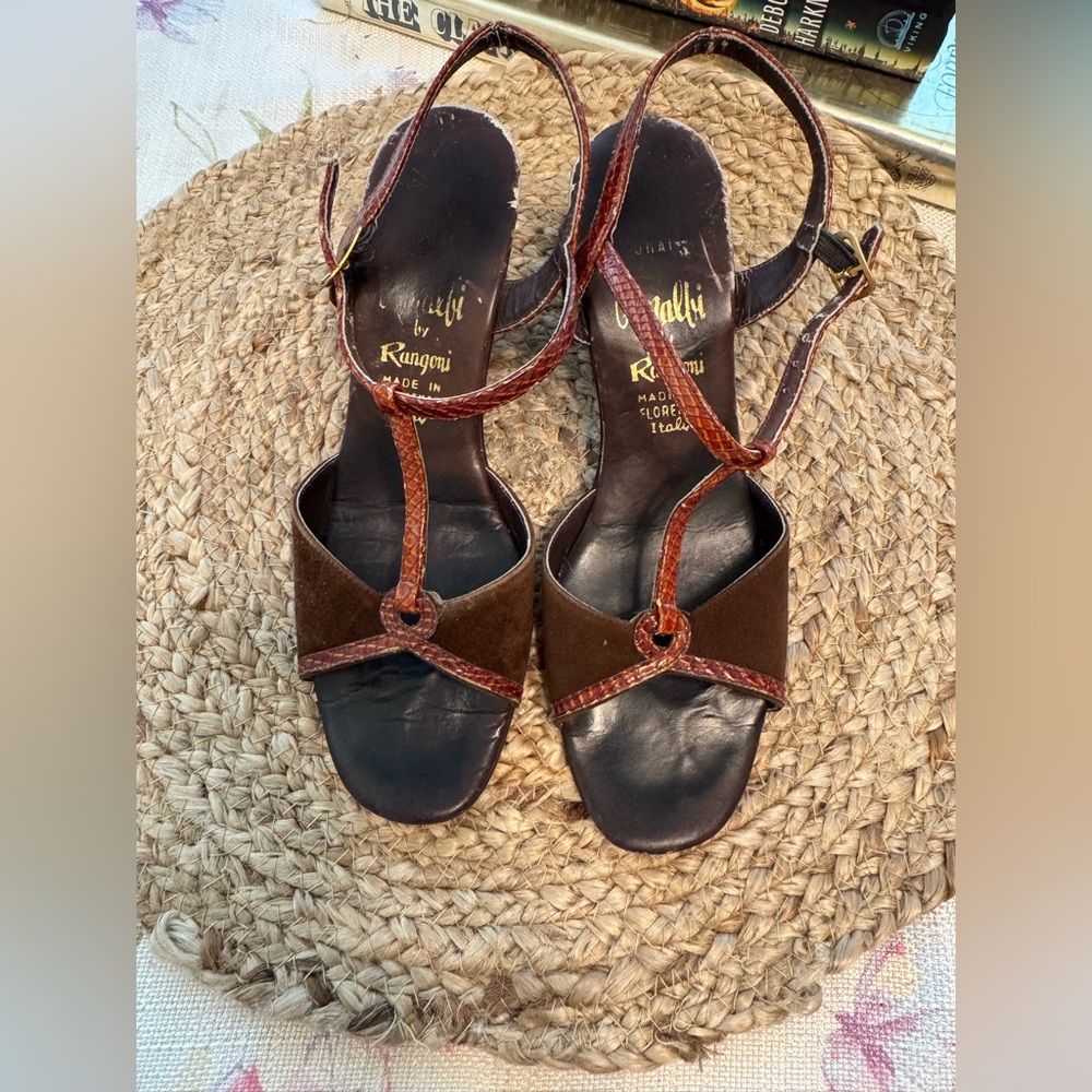 Vintage Amalfi Rangoni Leather Brown Heels